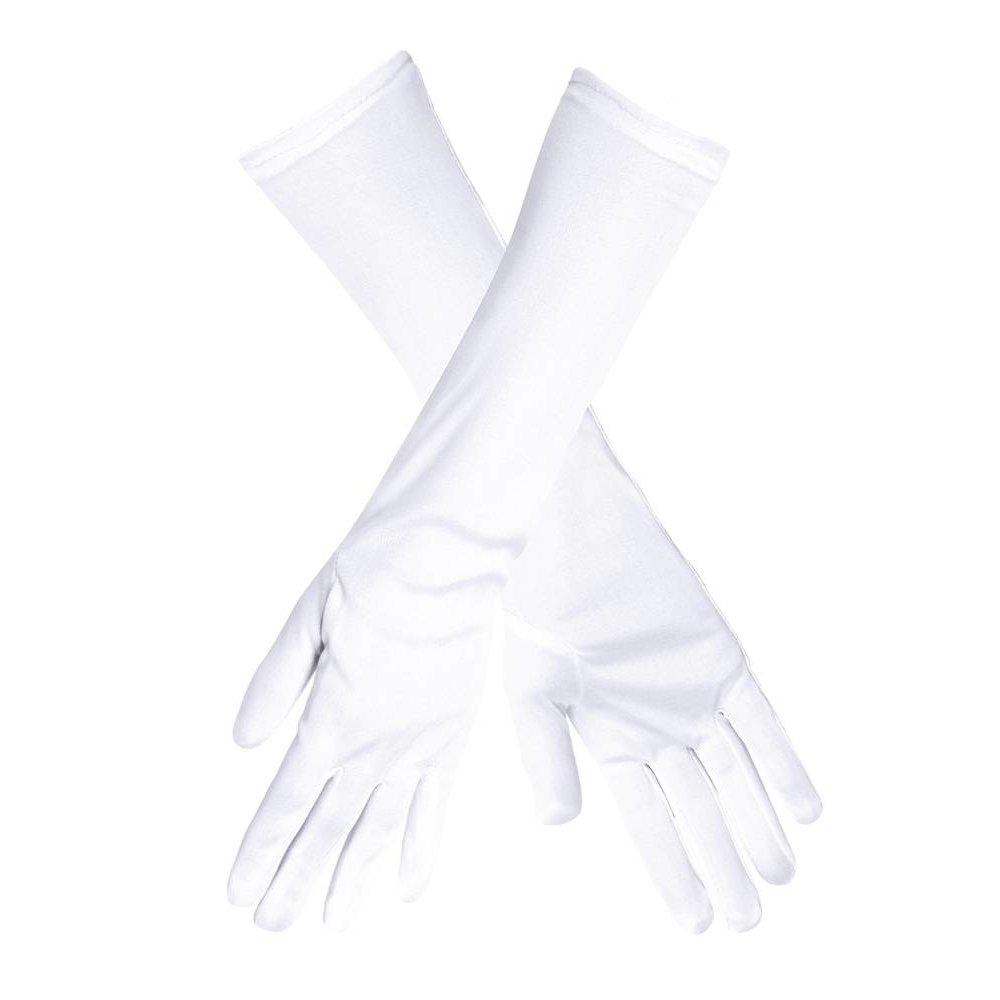 Succes Achtervolging Zakje Witte Handschoenen Lang - Partywinkel