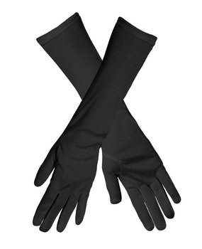 trek de wol over de ogen in de rij gaan staan mannelijk Zwarte Handschoenen Lang - Partywinkel