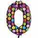 Folie Ballon Cijfer 0 Stippen XL 86cm leeg Folie Ballon Cijfer 0 Stippen XL 86cm leeg