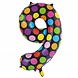 Folie Ballon Cijfer 9 Stippen XL 86cm leeg Folie Ballon Cijfer 9 Stippen XL 86cm leeg