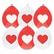 Hartjes Ballonnen Rood Wit 30cm 6st Hartjes Ballonnen Rood Wit 30cm 6st