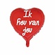 Hart Helium Ballon Ik Hou Van Jou 46cm leeg Hart Helium Ballon Ik Hou Van Jou 46cm leeg