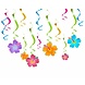 Hawaii Hangdecoratie Bloemen Set 12 delig Hawaii Hangdecoratie Bloemen Set 12 delig