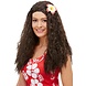 Hawaii Pruik Lang Haar Bruin met Bloem Deluxe Hawaii Pruik Lang Haar Bruin met Bloem Deluxe
