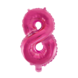 Folie Ballon Cijfer 8 Fuchsia XL 86cm leeg Folie Ballon Cijfer 8 Fuchsia XL 86cm leeg