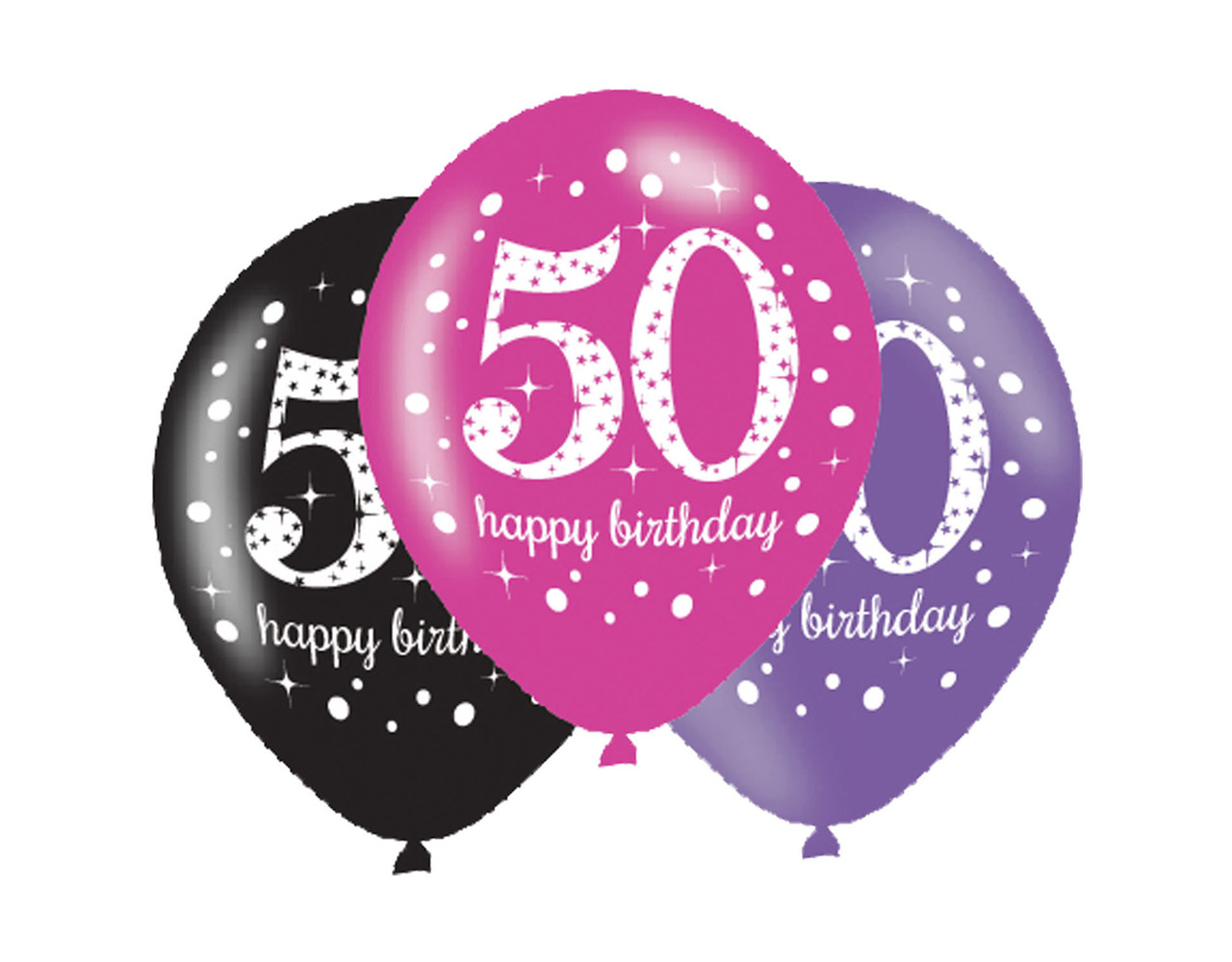 Dag Riskeren Dageraad Ballonnen 50 Jaar Happy Birthday Roze 27,5cm 6st - Partywinkel