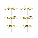 Cupcake Toppers Goud Sweet Love Yum 13cm 6st Cupcake Toppers Goud Sweet Love Yum 13cm 6st