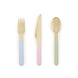 Houten Bestek Gekleurd Pastel 16cm 18 delig Houten Bestek Gekleurd Pastel 16cm 18 delig