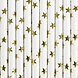 Papieren Rietjes Goud met Sterren 19,5cm 10st Papieren Rietjes Goud met Sterren 19,5cm 10st