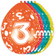 Ballonnen 3 Jaar Versiering 30cm 5st Ballonnen 3 Jaar Versiering 30cm 5st