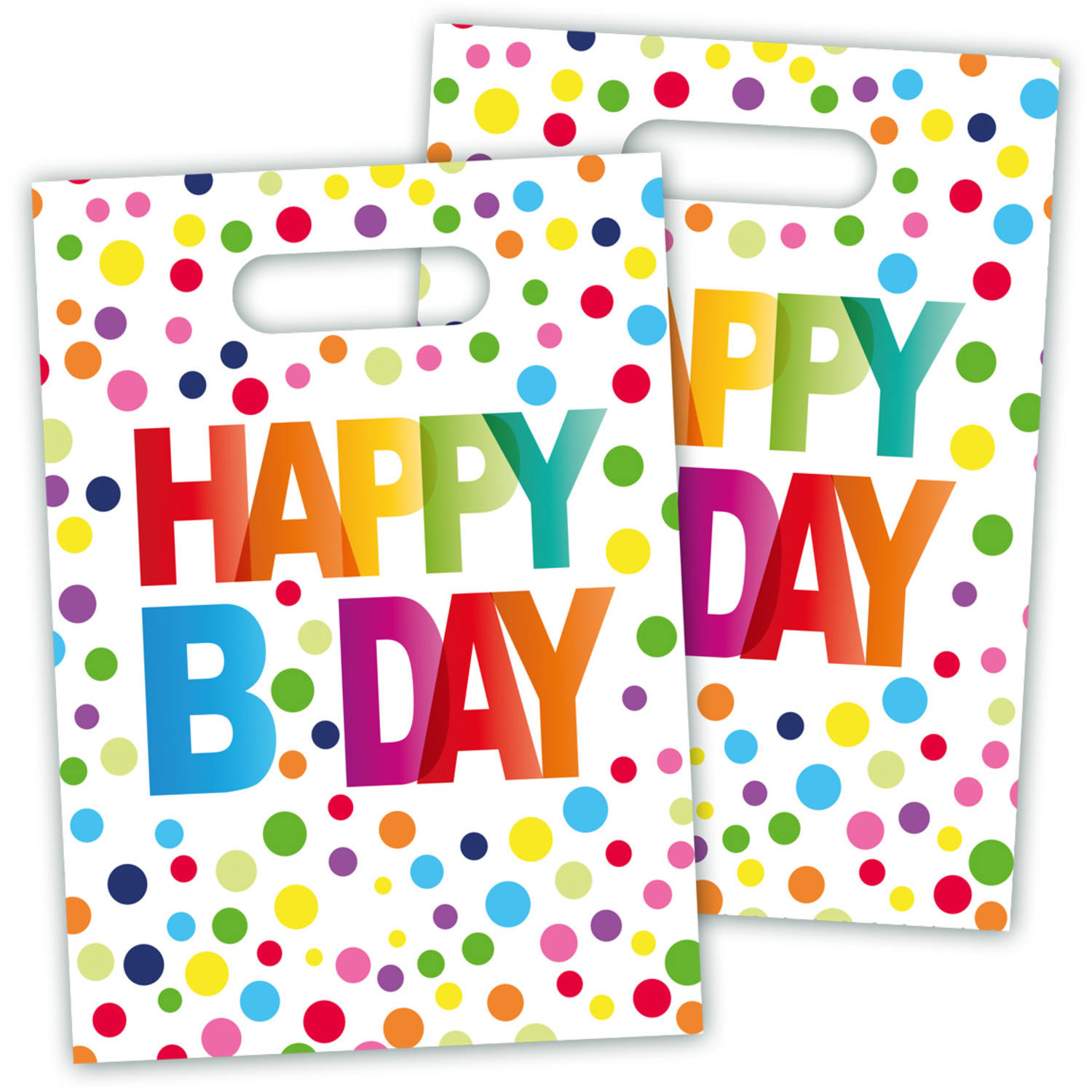Verjaardag Uitdeelzakjes Happy Birthday Stippen 8st Partywinkel Nl