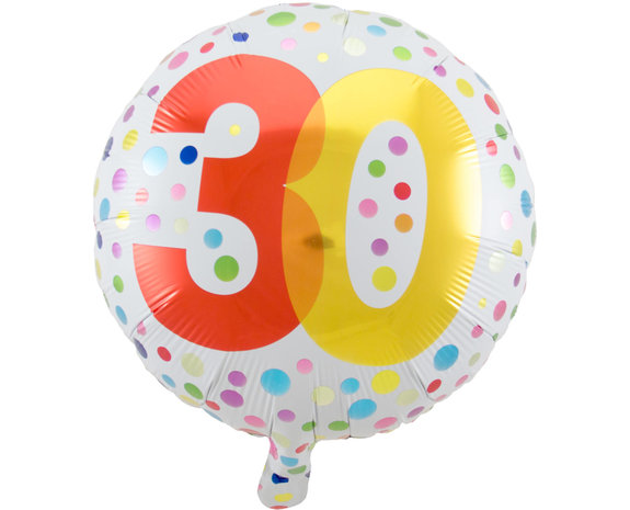 Samenhangend Geliefde Belonend Helium Ballon 30 Jaar Stippen 45cm leeg - Partywinkel