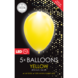 Gele Led Ballonnen 26cm 5st Gele Led Ballonnen 26cm 5st