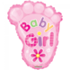 Helium Ballon Geboorte Baby Girl Voet 45cm leeg Helium Ballon Geboorte Baby Girl Voet 45cm leeg