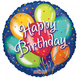 Helium Ballon Happy Birthday Ballonnentros Blauw 45cm leeg Helium Ballon Happy Birthday Ballonnentros Blauw 45cm leeg