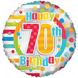 Helium Ballon Happy 70Th Birthday 45cm leeg Helium Ballon Happy 70Th Birthday 45cm leeg