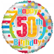 Helium Ballon Happy 50Th Birthday 45cm leeg Helium Ballon Happy 50Th Birthday 45cm leeg