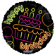 Helium Ballon Happy Birthday Neon 45cm leeg Helium Ballon Happy Birthday Neon 45cm leeg