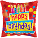 Helium Ballon Happy Birthday Taart Vierkant 45cm leeg Helium Ballon Happy Birthday Taart Vierkant 45cm leeg