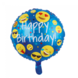Helium Ballon Happy Birthday Emoji 45cm leeg Helium Ballon Happy Birthday Emoji 45cm leeg