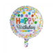 Helium Ballon Happy Birthday Stippen Versiering 45cm leeg Helium Ballon Happy Birthday Stippen Versiering 45cm leeg