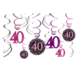 Hangdecoratie 40 Jaar Happy Birthday Roze 61cm 12st Hangdecoratie 40 Jaar Happy Birthday Roze 61cm 12st