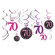 Hangdecoratie 70 Jaar Happy Birthday Roze 61cm 12st Hangdecoratie 70 Jaar Happy Birthday Roze 61cm 12st