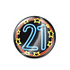 Button 21 Jaar Neon 5,5cm Button 21 Jaar Neon 5,5cm
