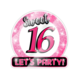Deurbord 16 Jaar Sweet 16 Lets Party! 50cm Deurbord 16 Jaar Sweet 16 Lets Party! 50cm