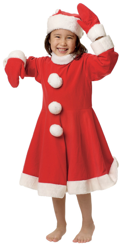bellen Zilver cabine Kerst Jurkje Kind Santa 5-6 jaar - Partywinkel