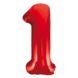 Folie Ballon Cijfer 1 Rood XL 86cm leeg Folie Ballon Cijfer 1 Rood XL 86cm leeg