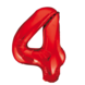 Folie Ballon Cijfer 4 Rood XL 86cm leeg Folie Ballon Cijfer 4 Rood XL 86cm leeg