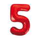 Folie Ballon Cijfer 5 Rood XL 86cm leeg Folie Ballon Cijfer 5 Rood XL 86cm leeg