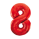 Folie Ballon Cijfer 8 Rood XL 86cm leeg Folie Ballon Cijfer 8 Rood XL 86cm leeg
