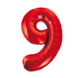 Folie Ballon Cijfer 9 Rood XL 86cm leeg Folie Ballon Cijfer 9 Rood XL 86cm leeg