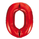 Folie Ballon Cijfer 0 Rood XL 86cm leeg Folie Ballon Cijfer 0 Rood XL 86cm leeg