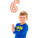 Folie Ballon Cijfer 6 Rose Goud 36cm met stokje Folie Ballon Cijfer 6 Rose Goud 36cm met stokje