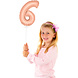 Folie Ballon Cijfer 6 Rose Goud 36cm met stokje Folie Ballon Cijfer 6 Rose Goud 36cm met stokje