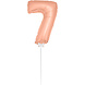 Folie Ballon Cijfer 7 Rose Goud 36cm met stokje Folie Ballon Cijfer 7 Rose Goud 36cm met stokje