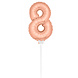 Folie Ballon Cijfer 8 Rose Goud 36cm met stokje Folie Ballon Cijfer 8 Rose Goud 36cm met stokje