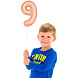 Folie Ballon Cijfer 9 Rose Goud 36cm met stokje Folie Ballon Cijfer 9 Rose Goud 36cm met stokje
