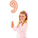 Folie Ballon Cijfer 9 Rose Goud 36cm met stokje Folie Ballon Cijfer 9 Rose Goud 36cm met stokje