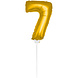 Folie Ballon Cijfer 7 Goud 36cm met stokje Folie Ballon Cijfer 7 Goud 36cm met stokje