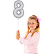 Folie Ballon Cijfer 8 Zilver 36cm met stokje Folie Ballon Cijfer 8 Zilver 36cm met stokje