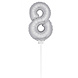 Folie Ballon Cijfer 8 Zilver 36cm met stokje Folie Ballon Cijfer 8 Zilver 36cm met stokje