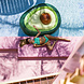 Avocado Luchtbed met strandbal 1,8m Avocado Luchtbed met strandbal 1,8m