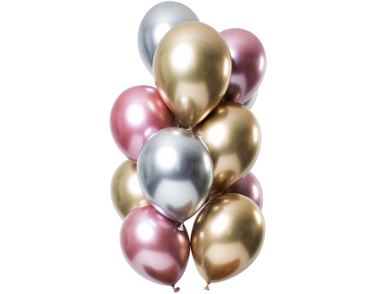 Verrassend genoeg Tragisch wapen Zilveren, Gouden en Roze Ballonnen Mix Chroom 33cm 12st - Partywinkel