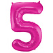 Folie Ballon Cijfer 5 Fuchsia Metallic XL 86cm leeg Folie Ballon Cijfer 5 Fuchsia Metallic XL 86cm leeg