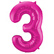 Folie Ballon Cijfer 3 Fuchsia Metallic XL 86cm leeg Folie Ballon Cijfer 3 Fuchsia Metallic XL 86cm leeg