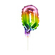 Folie Ballon Cijfer 0 Regenboog 13cm met Stokje Folie Ballon Cijfer 0 Regenboog 13cm met Stokje